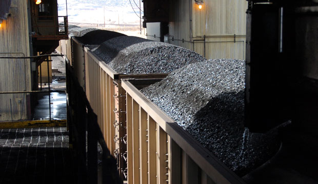 Coal bound for South Korea via a West Coast port passes through a loading terminal near Decker, Montana. (AP/Matthew Brown)