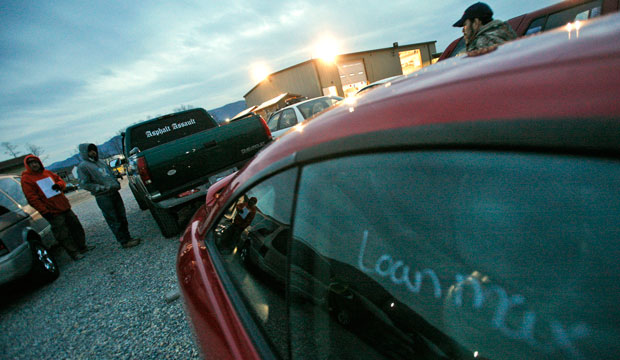 This photo shows the Bryan Buchanan Auto Auction in Montvale, Virginia. (AP/Steve Helber)