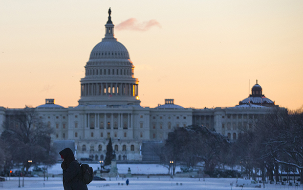 The U.S. Capitol building is seen after a snowstorm in Washington, January 3, 2014. (AP/Evan Vucci)