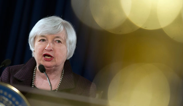 Federal Reserve Chair Janet Yellen makes a statement on jobs and the economic outlook on December 17, 2014. (AP/Cliff Owen)