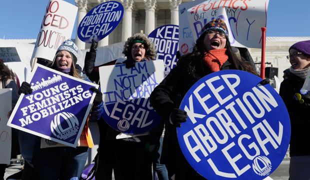 Pro-choice demonstrators rally outside the Supreme Court in Washington, 2014. (AP/Susan Walsh)