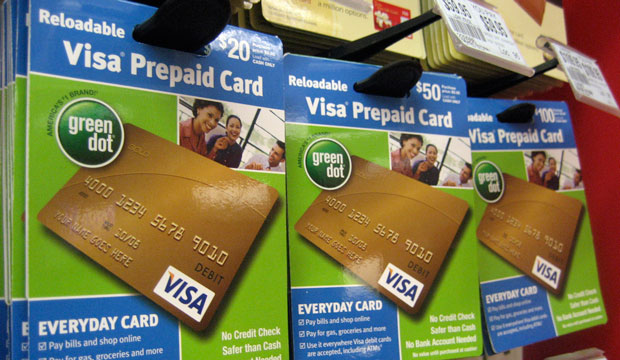 Visa prepaid cards are shown on sale at a drug store in February 2010. (AP/Candice Choi)