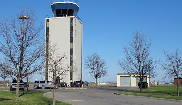 An air traffic control tower is seen on May 11, 2013. (AP/Dave Kolpack)