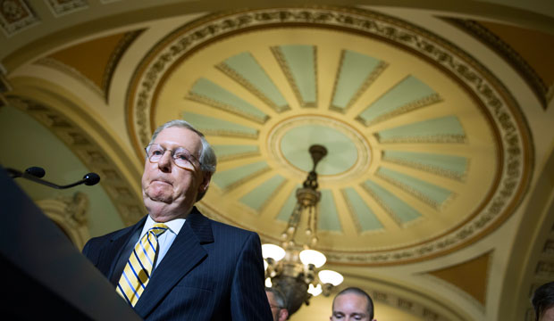 Senate Majority Leader Mitch McConnell on Capitol Hill in Washington, D.C., May 19, 2015. (AP/Evan Vucci)