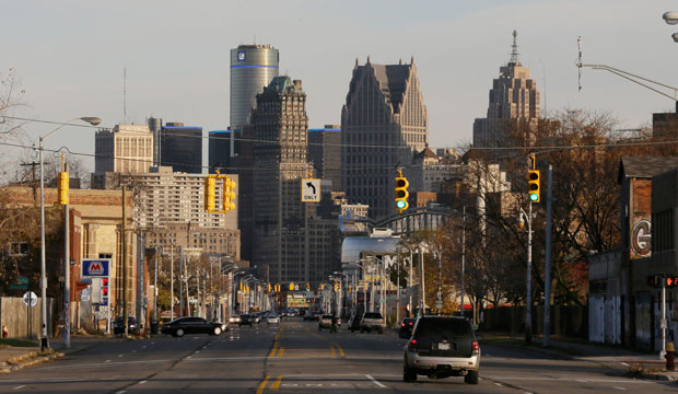 A western view of the skyline of the city of Detroit on Friday, November 7, 2014. (AP/Carlos Osorio)