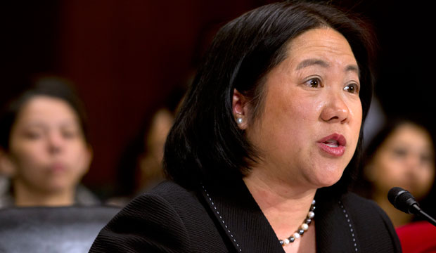 Mee Moua, president of Asian Americans Advancing Justice, testifies about immigrant women and immigration reform in Washington in March 2013. (AP/Jacquelyn Martin)