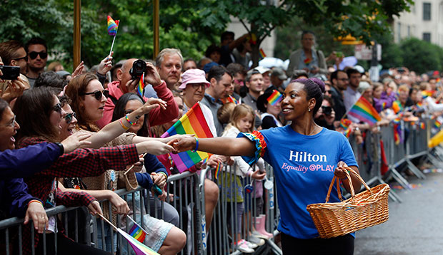 People celebrate Pride Month at NYC Pride, June 28, 2015, in New York. (AP/Jason DeCrow)