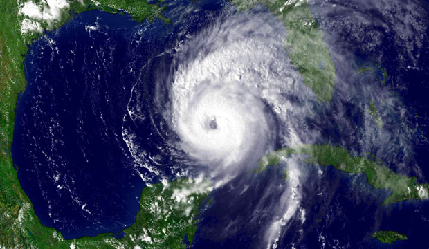 Hurricane Ivan, whose destruction spurred development of the Caribbean Catastrophic Risk Insurance Facility, enters the Gulf of Mexico on September 14, 2004. (AP/NOAA)