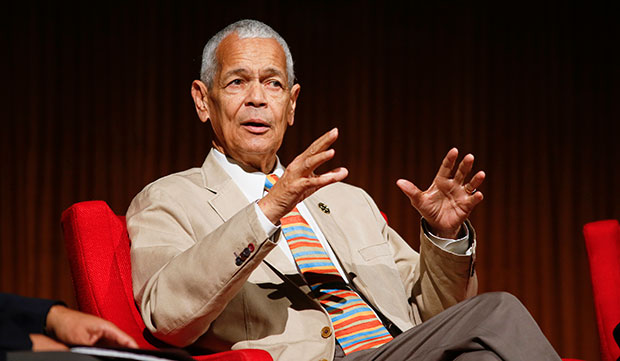Former NAACP Chairman Julian Bond takes part in the 