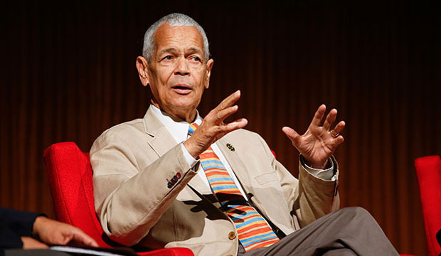 Former NAACP Chairman Julian Bond takes part in the