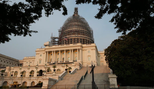 The U.S. Capitol is seen under repair in Washington, D.C., September 2015. (AP/Alex Brandon)