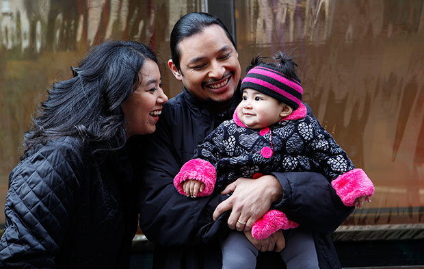 Mary Jane Montoya, shown here with her proud parents Sara and Billy Montoya, of Fresno, California, had the winning photo in the 2012 Gerber Generation Photo Search, announced on the 