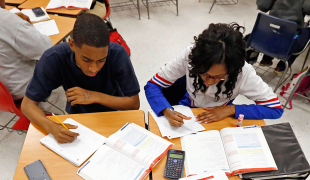 High school students delve into the complexities of math in Clarksdale, Mississippi, on February 15, 2013. (AP/Rogelio V. Solis)