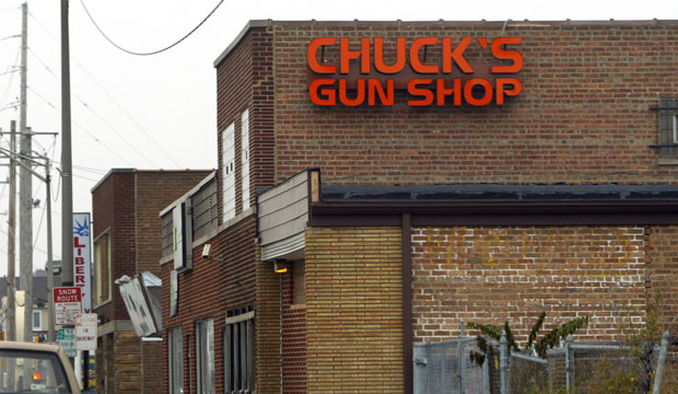 Chuck's Gun Shop is shown on November 18, 2004, in Riverdale, Illinois. (AP/Nam Y. Huh)