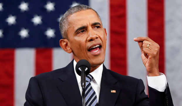 President Barack Obama delivers his State of the Union address on Januray 12, 2016. (AP/Evan Vucci)