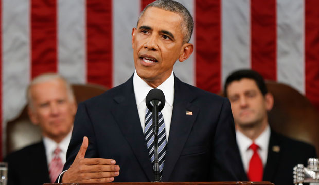 President Barack Obama delivers his State of the Union address before a joint session of Congress on Capitol Hill in Washington, Tuesday, January 12, 2016. (AP/Evan Vucci)