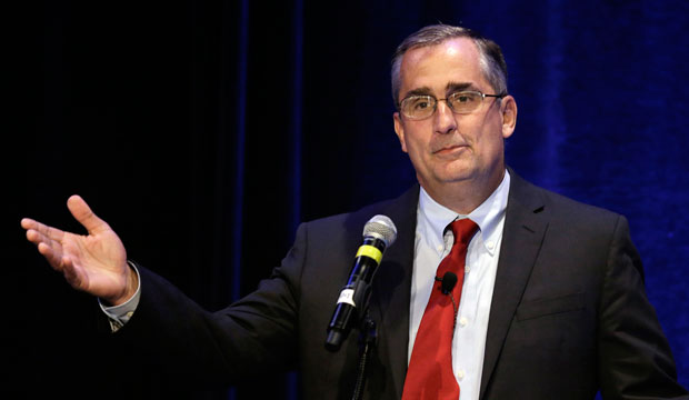 CEO of Intel Brian Krzanich speaks at the PUSHTech2020 summit on May 6, 2015, in San Francisco, California. (AP/Ben Margot)