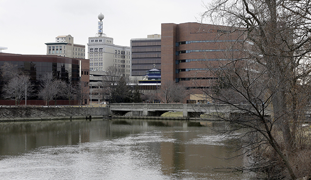 The Flint River is seen February 5, 2016, in Flint, Michigan. (AP/Carlos Osorio)