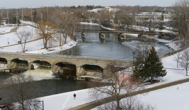 A view of the Flint River on February 18, 2016, in Flint, Michigan. (AP/Carlos Osorio)