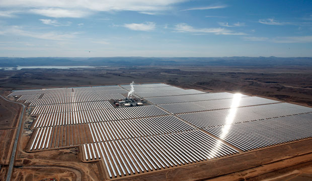 Ouarzazate solar plant in central Morocco is billed as the world's biggest, seen here on February 4, 2016. (AP/Abdeljalil Bounhar)