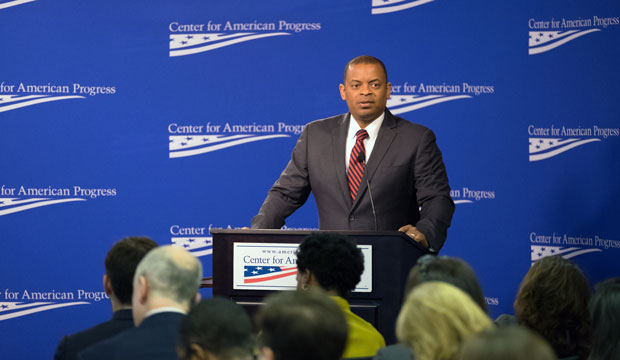 Transportation Secretary Anthony Foxx speaks at the Center for American Progress on Wednesday, March 30, 2016. (CAP)