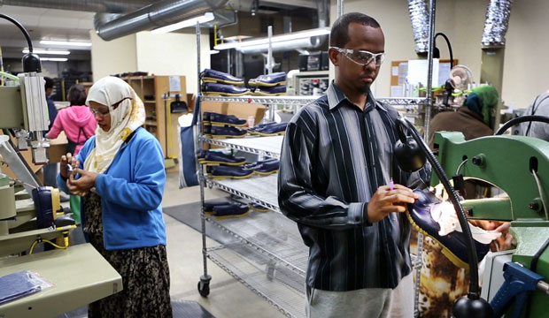 Abdi Said works at an L.L. Bean factory in Lewiston, Maine, on January 26, 2016. (AP/Robert F. Bukaty)