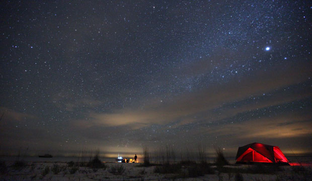 Visitors to Everglades National Park, Florida, camp on the beach at Middle Cape Sable. (Flickr/Nate Bolt)