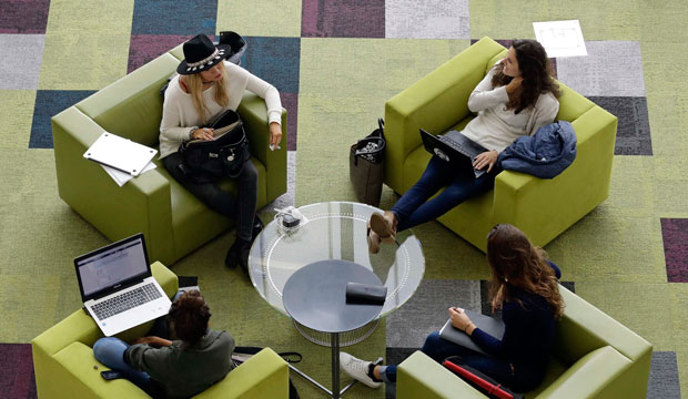 Students sit in a reading lounge at North Carolina State University, May 3, 2016. (AP/Gerry Broome)