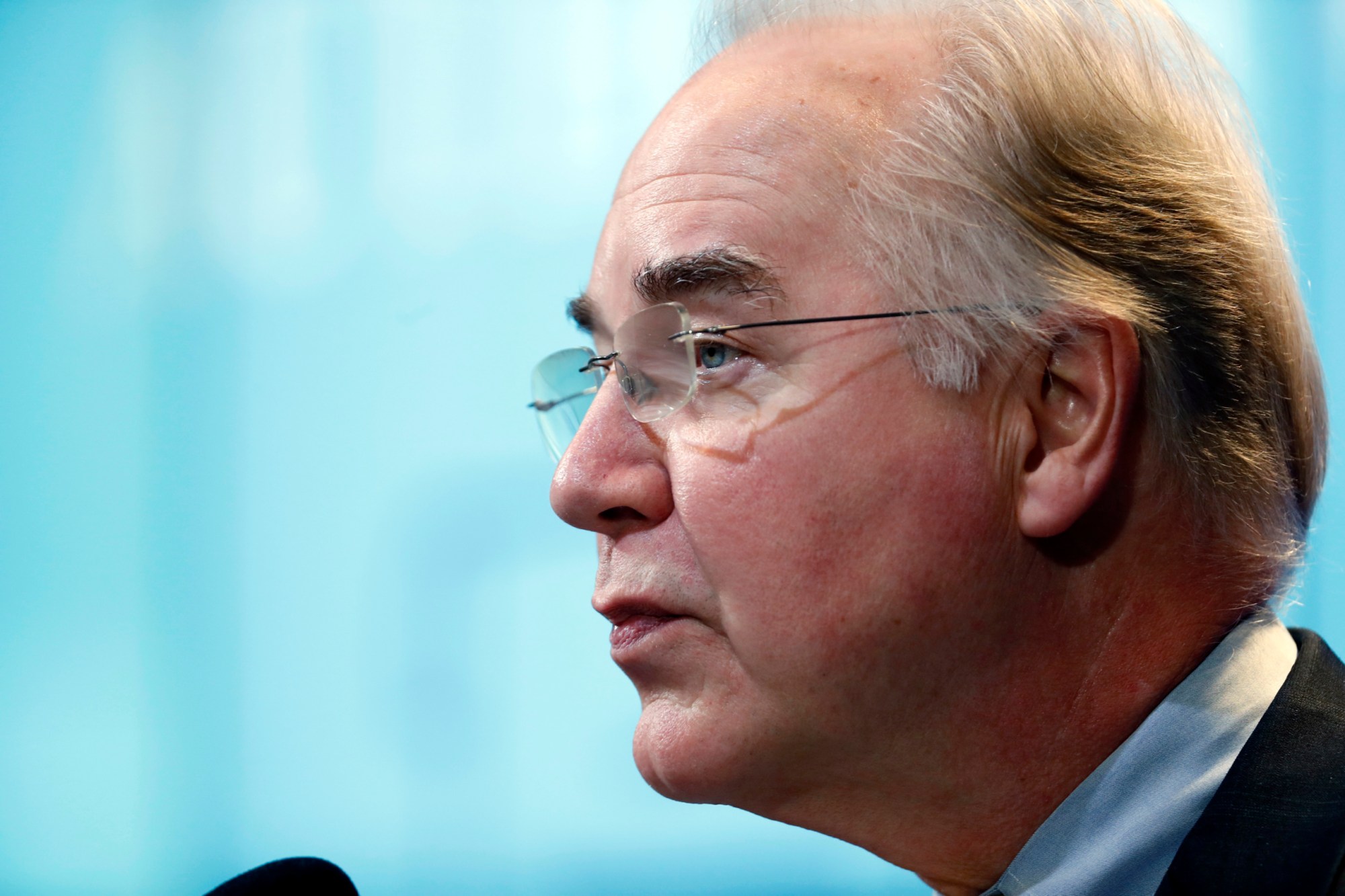 House Budget Committee Chairman Tom Price (R-GA), President-elect Donald Trump's choice for health and human services secretary, delivers the keynote address at an event hosted by the Brookings Institution, November 30, 2016, in Washington. (AP/Alex Brandon)