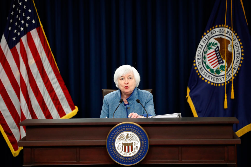 Federal Reserve Board Chair Janet Yellen speaks during a news conference about monetary policy on December 14, 2016, in Washington, D.C. (AP/Alex Brandon)