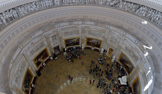 Visitors tour the Rotunda on Capitol Hill in Washington, Tuesday, November 15, 2016. (AP/Susan Walsh)