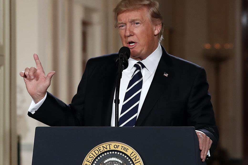 President Donald Trump speaks in the East Room of the White House in Washington, January 31, 2017, to announce Judge Neil Gorsuch as his nominee for the U.S. Supreme Court. ((AP/Carolyn Kaster))