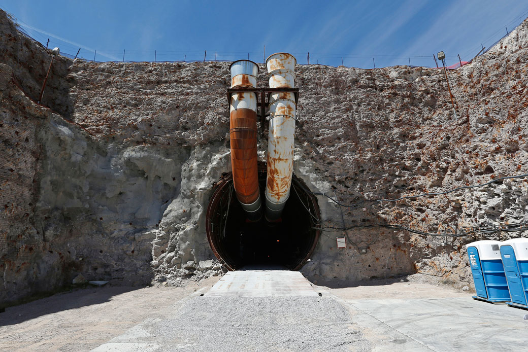 The south portal of the proposed Yucca Mountain nuclear waste dump is shown near Mercury, Nevada, in April 2015. (AP/John Locher)