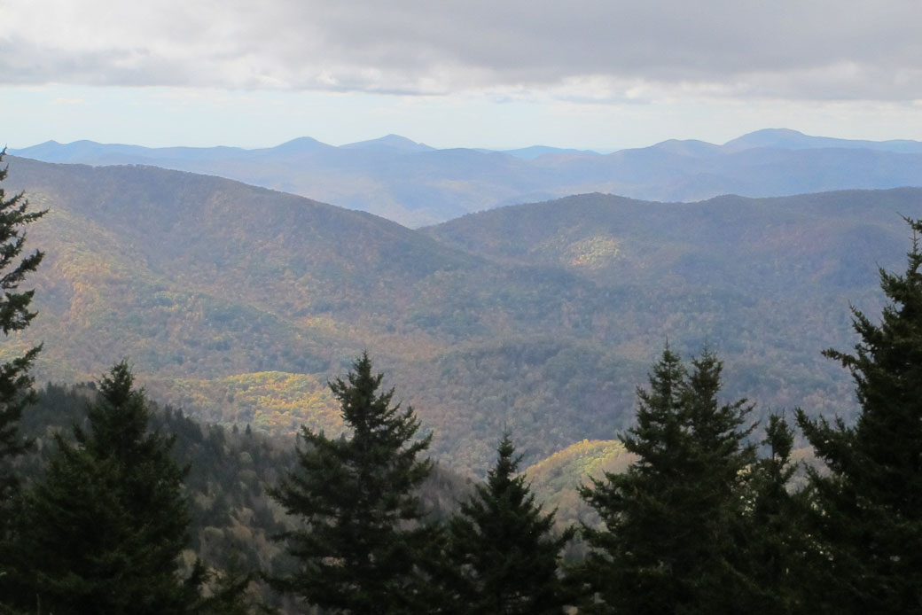 Western North Carolina mountains are seen from a lookout on the Blue Ridge Parkway on October 21, 2016. (AP/Bruce Smith)