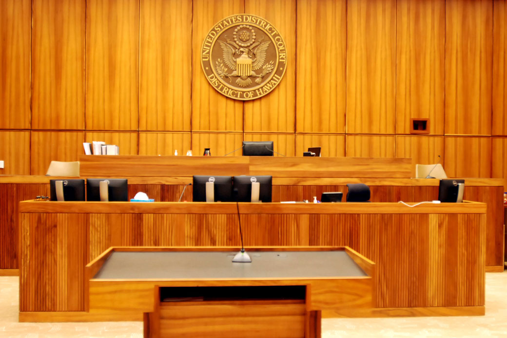 A courtroom sits empty on February 13, 2017, in Honolulu. (AP/Jennifer Sinco Kelleher)