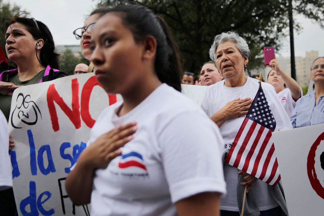 Protesters take part in a rally to support sanctuary cities and oppose a border wall on February 28, 2017, in Austin, Texas. (AP/Eric Gay)