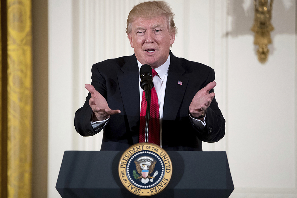 President Donald Trump speaks at a women's empowerment panel in the East Room of the White House in Washington, March 29, 2017. (AP/Andrew Harnik)