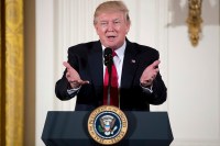 President Donald Trump speaks at a women's empowerment panel in the East Room of the White House in Washington, March 29, 2017. (AP/Andrew Harnik)