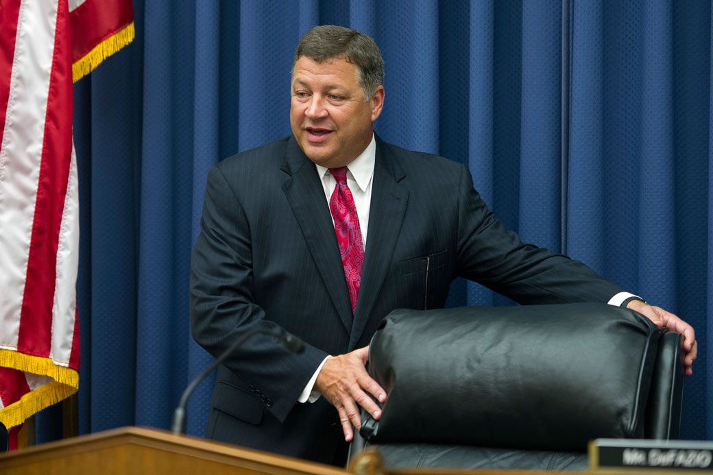 House Transportation and Infrastructure Committee Chairman Bill Shuster takes his seat on Capitol Hill in Washington,  June 2, 2015. (AP/Cliff Owen)