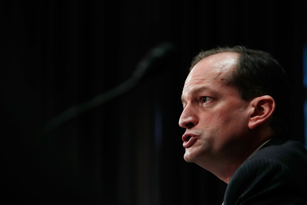 Labor Secretary nominee Alexander Acosta testifies on Capitol Hill in Washington, on March 22, 2017. (AP/Manuel Balce Ceneta)