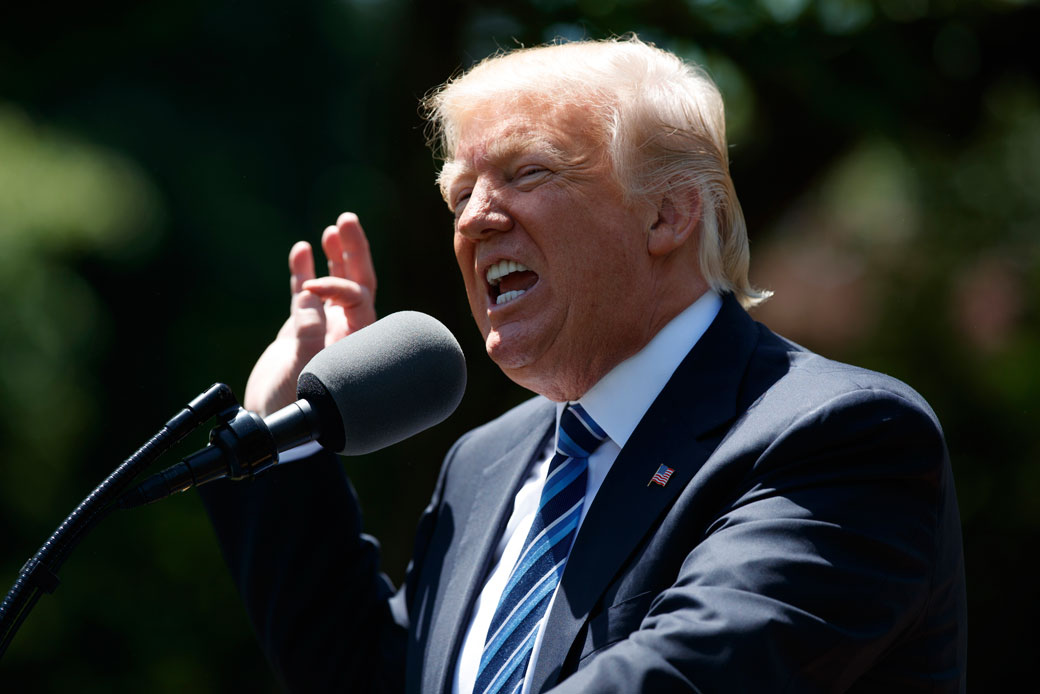 President Donald Trump speaks in the Rose Garden of the White House in Washington, D.C., May 2017. (AP/Evan Vucci)