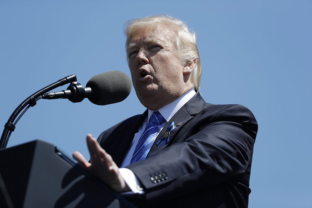 President Donald Trump speaks at the 36th Annual National Peace Officers' Memorial Service, May 15. 2017, on Capitol Hill in Washington. ((AP/Evan Vucci))