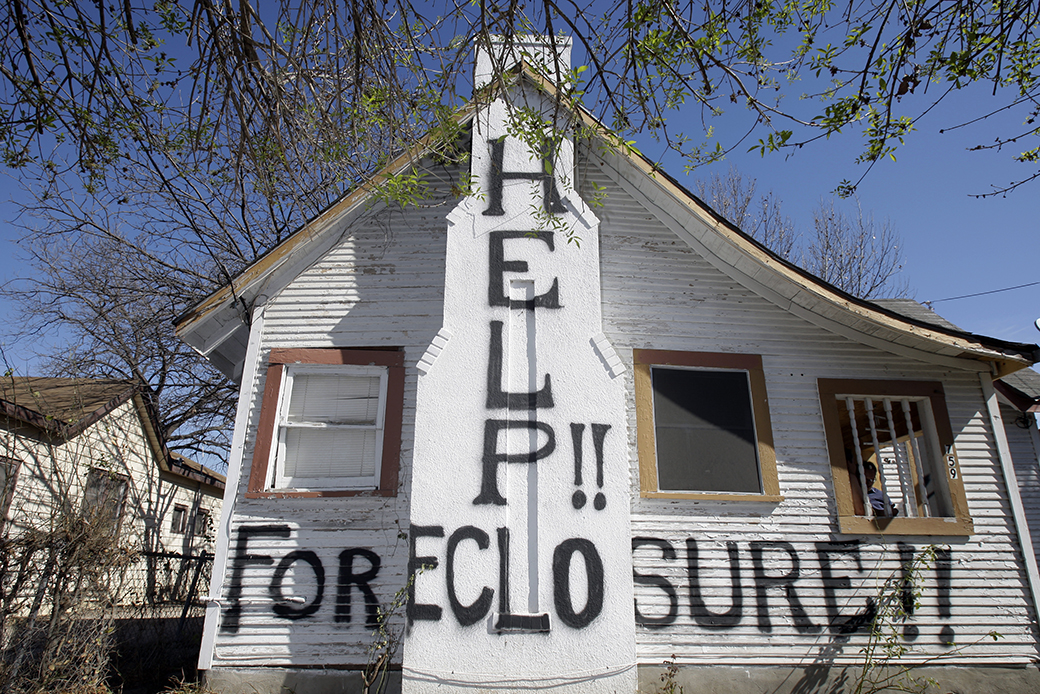 A home facing foreclosure is seen in San Antonio, February 2009. (AP/Eric Gay)