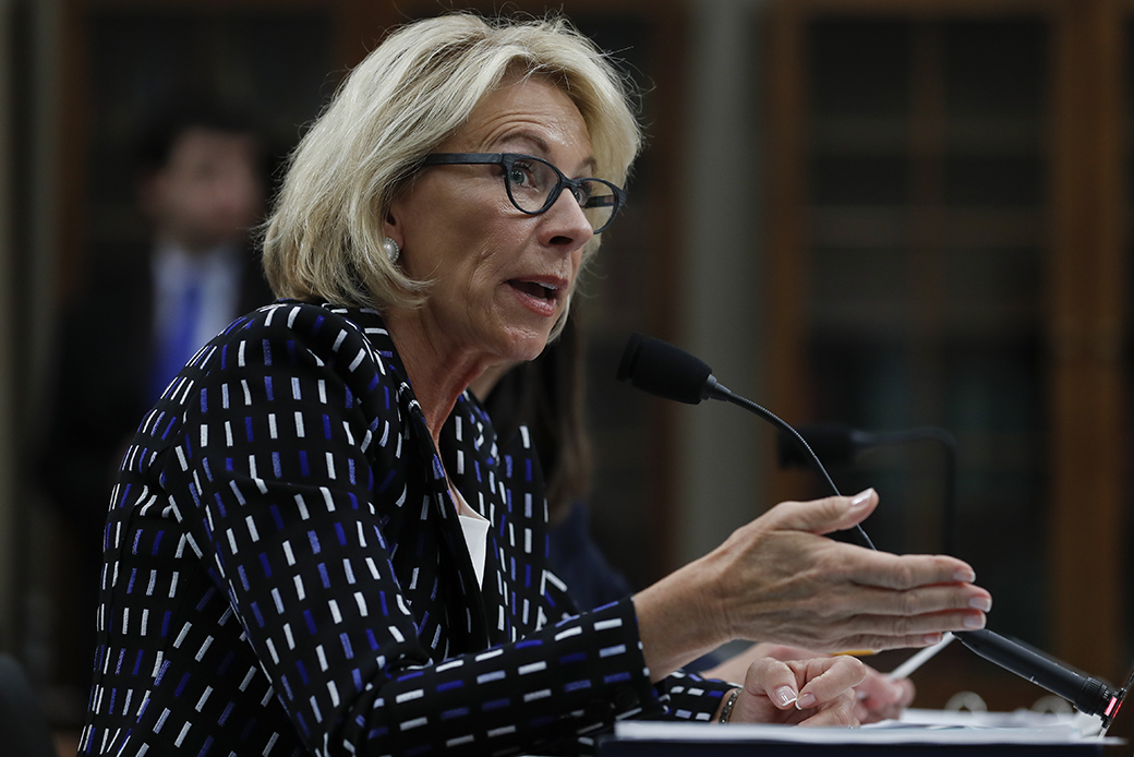 Education Secretary Betsy DeVos testifies on Capitol Hill in Washington, Wednesday, May 24, 2017. (AP/Carolyn Kaster)