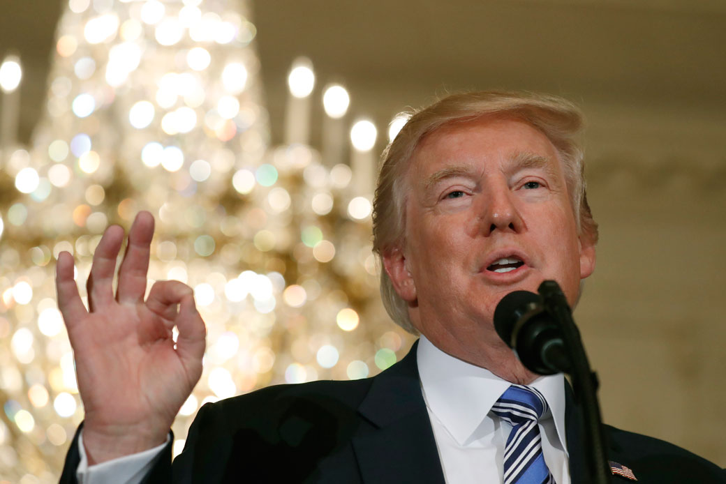 President Donald Trump speaks at the White House in Washington, July 2017. (AP/Alex Brandon)