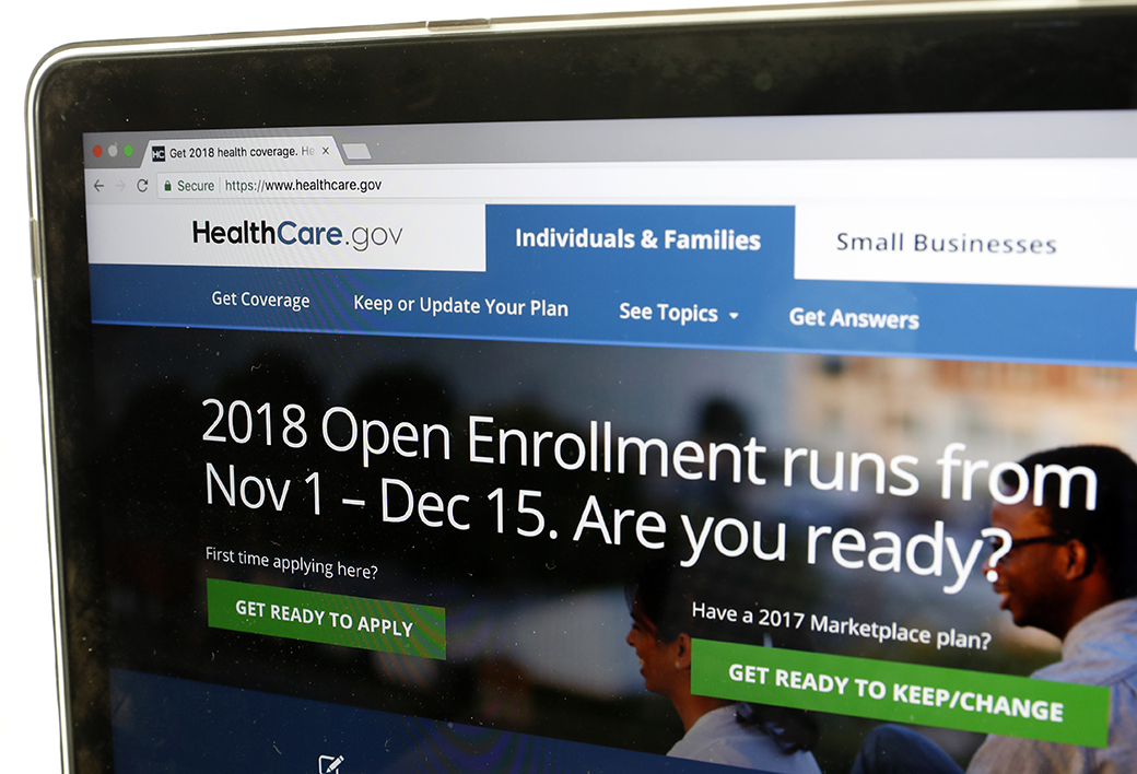 The Healthcare.gov website is seen on a computer screen, October 18, 2017, in Washington. (AP/Alex Brandon)