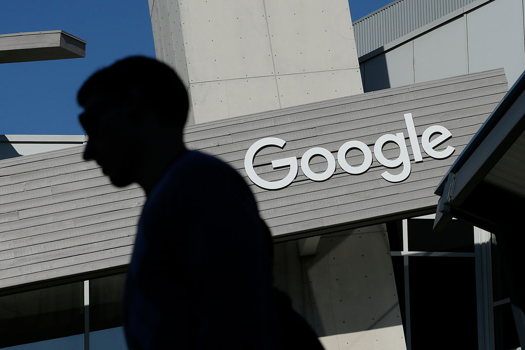 A man walks past a building on the Google campus in Mountain View, California, November 2015. (AP/Jeff Chiu)