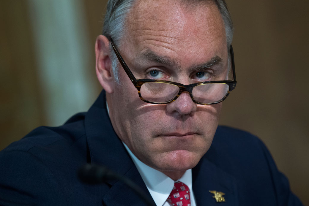 Interior Secretary Ryan Zinke testifies during a Senate Energy and Natural Resources Committee hearing on June 20, 2017. (Getty/Tom Williams/CQ Roll Call)