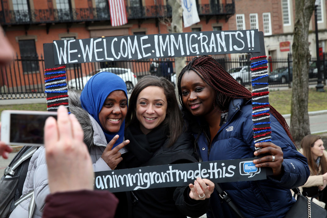 An immigration rally on the Boston Common, April 2017. (Getty/Craig F. Walker)