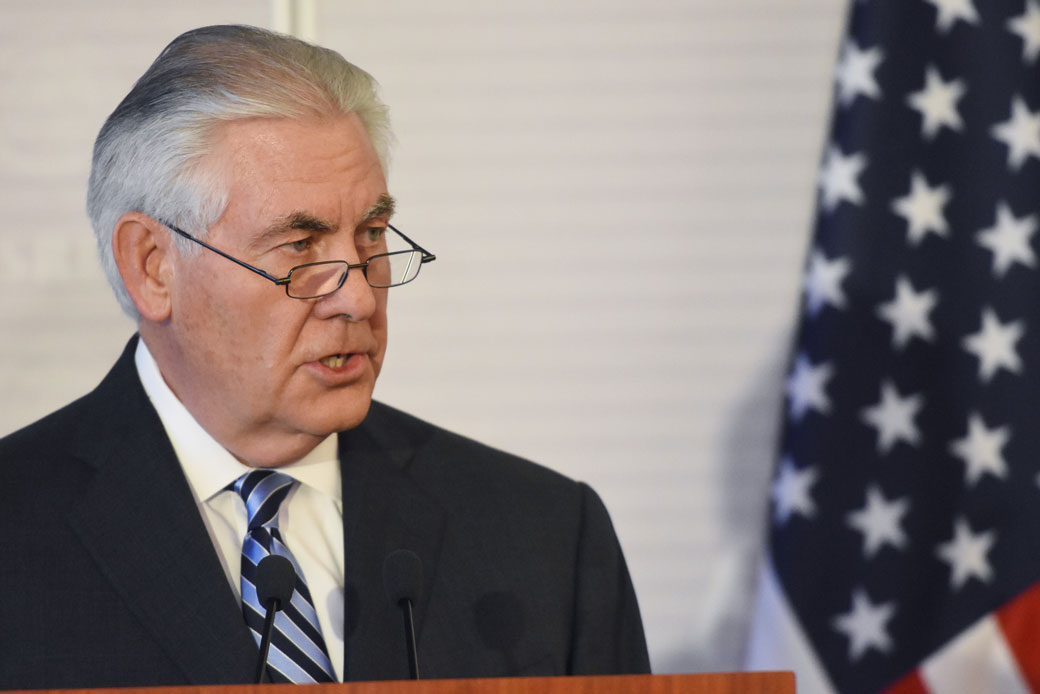 U.S. Secretary of State Rex Tillerson during a joint press conference after their meeting at Ministry of Foreign Affairs on February 23, 2017, in Mexico City, Mexico. (Getty/Carlos Tischler/NurPhoto)